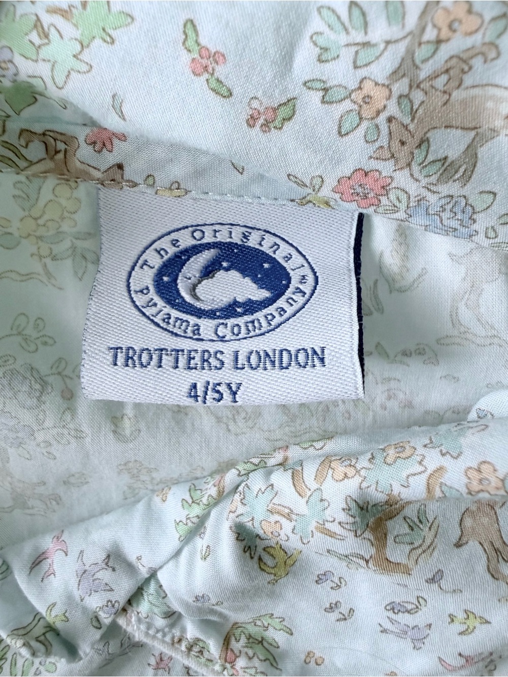 Trotters London Girls Floral Cream Pajama Set Sz 4/5 - Picture 6 of 12
